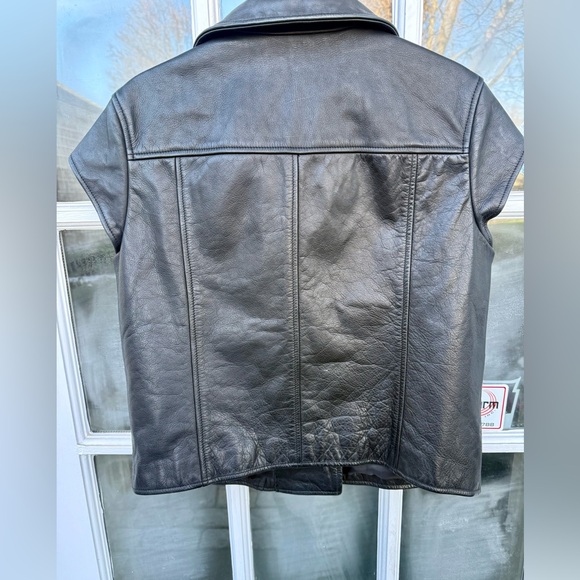 Saturdays by Kate Spade Leather Biker Vest szL - Picture 4 of 11